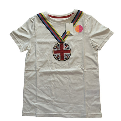 NWT Mini Boden 9-10Y T-Shirt Glorious British Gold Medal Color Change Sequins