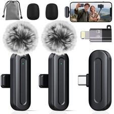 PQRQP Wireless Mini Microphone for iPhone/iPad/Android: Mini, Graphite Black