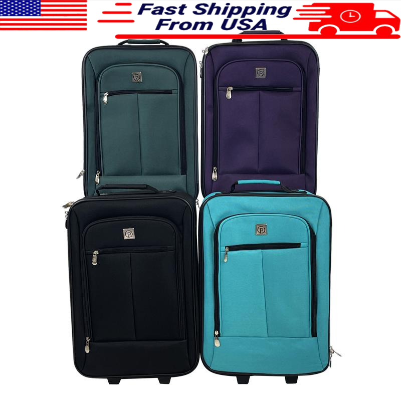 Softside Carry-on Pilot Case Luggage 18 in Telescopic Handle Inline Skate Wheels