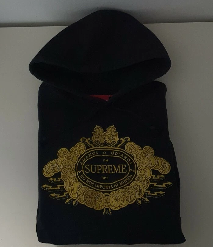 Sweat à capuche noir FW18 Supreme Love or Hate taille M medium