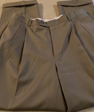 Austin Reed Mens Size 36 Khaki Wool Dress Pants..Pleated..Cuffs