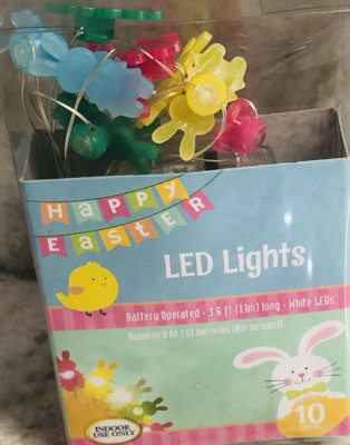 Happy Easter 1ea 10ct 3.6ft LED Easter Lights(Indoor Use Only)-Brand New-SHIP24H