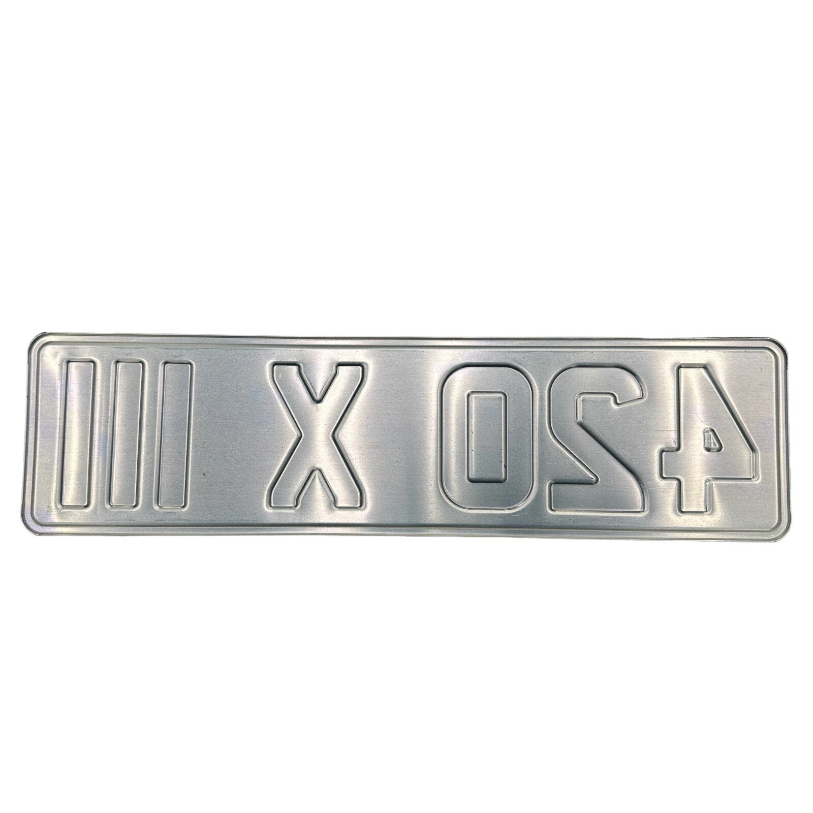 X2 Classic Car Number Plates In Black & Silver Aluminium Metal