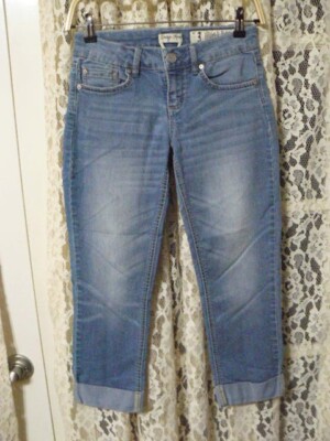 INDIGO REIN WOMEN JUNIORS SZ DENIM CAPRIS