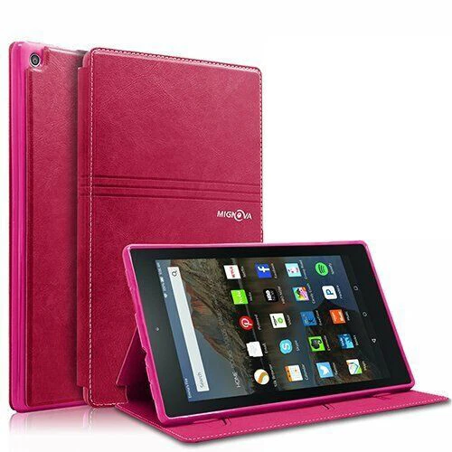 Para Nuevo Amazon Fire HD 8 6 7 8ª Generación Cuero Soporte Estuche Cubierta con Despertar/Dormir Foto 2 de 4