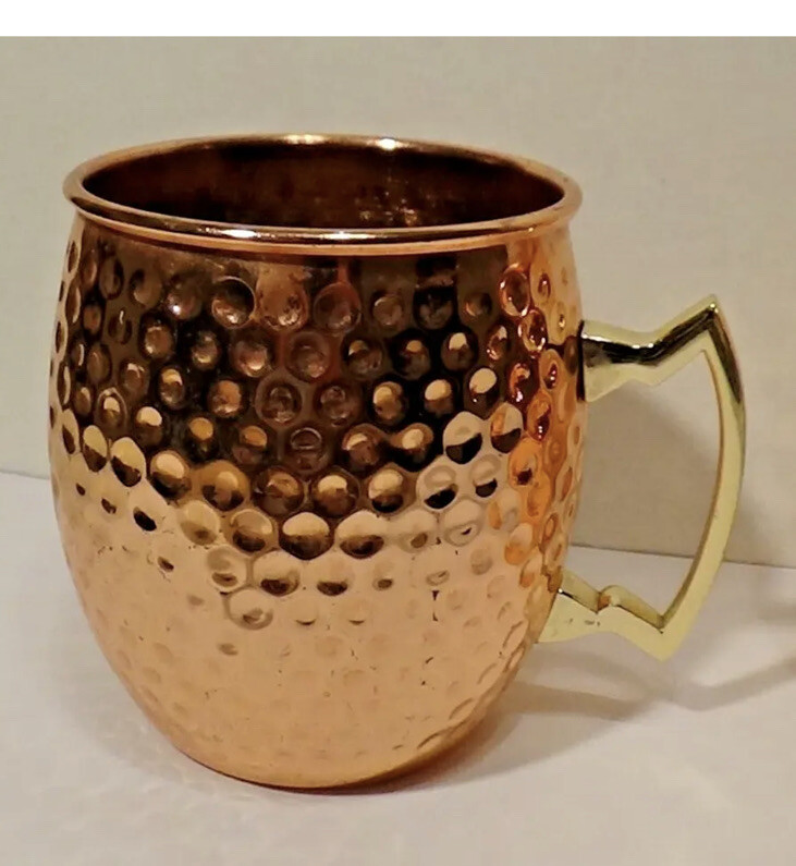 Kangaroo 18oz Mug Hammered Copper Moscow Mule Drinking Cup with Gold Tone  Handle