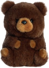 Aurora - Rolly Pet - 6" Brambles Brown Bear Playful Stuffed Animal
