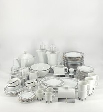 * ROSENTHAL IL FARO ALDO ROSSI DESIGN PORCELAIN DINNERWARE BLACK WHITE 79 PIECES