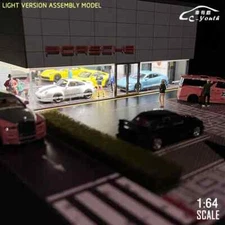 Diorama 1/64 Garage Model Lighting Car Showroom Scene Display Case Model Toy US