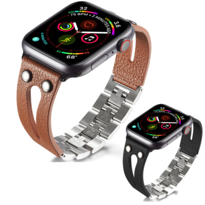 Leather Stainless Steel Watch band For Samsung galaxy watch