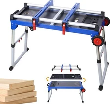 Miter Saw Stand-Quick Folding Work Table Detachable &Height Adjustable Workbench