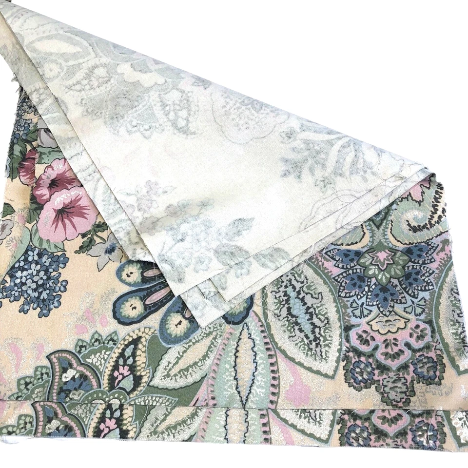 10 Quilt Block Cut Pieces Cotton Fabric 15.5 x 12.5 inches Paisley 3 Patterns - Image 3 of 4