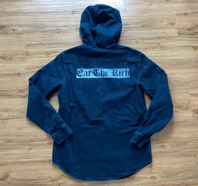 Supreme ⁄ Hooded Denim Shirt (M) Black