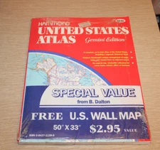 Hammond United States Atlas (Gemini Edition) w/ 50" X 33" Map NEW OTHER 1984