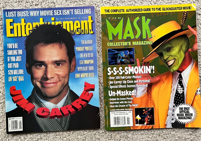 The Mask Collectors Movie Magazine 1994 Jim Carrey PLUS- EW Magazine- 11/10/95