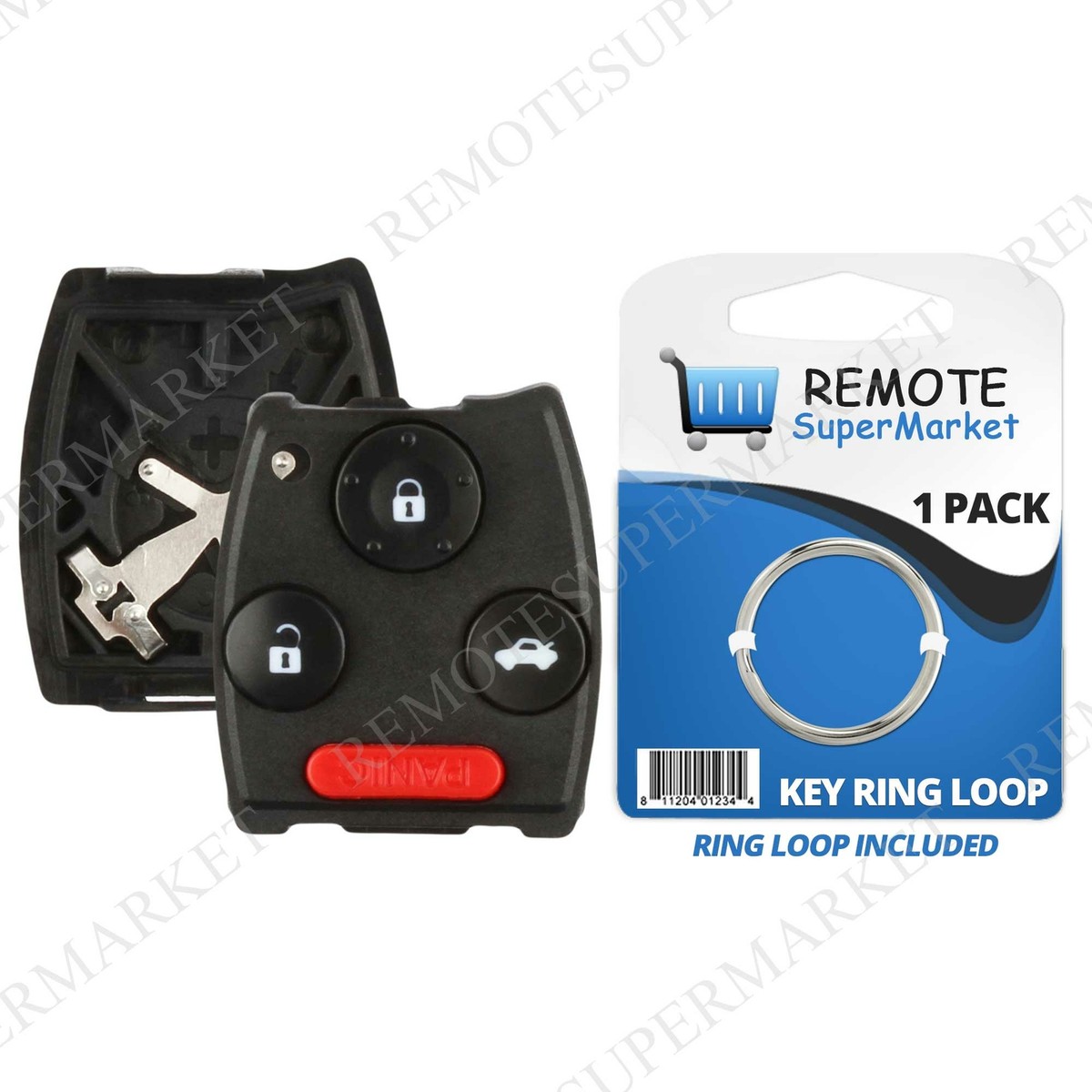2-Pack Autek Replacement Key Fob For 2006-2011 Honda Civic Si, EX, Hybrid – 3 Button, S0084A