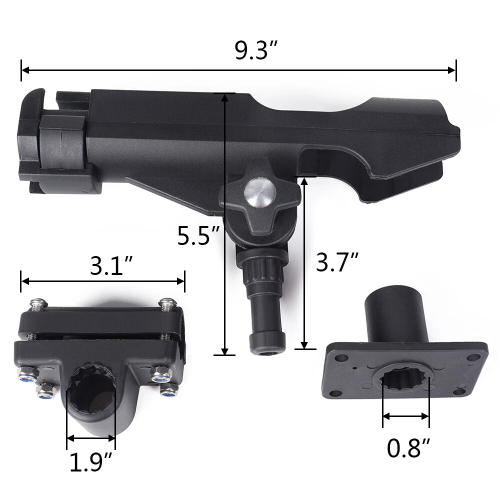 4pcs Fishing Boat Rod Holder Rack 360° Adjustable with Combo Mount