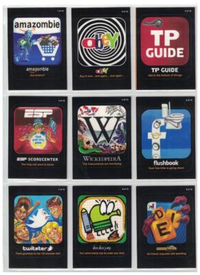 2012 WACKY PACKAGES ALL NEW SERIES 9 -  AWFUL APPS SET OF ALL 10 CARDS ANS 9