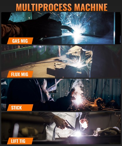 UK 3 IN1 MIG Welder Aluminium 220V DC Inverter IGBT Gas/Gasless MIG MMA & Gloves - Picture 7 of 10