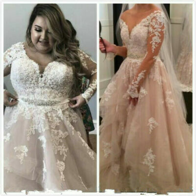 plus sleeve lace dresses gowns bridal