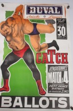 Grande Affiche Ancienne litho PUB / SPORT; CATCH. 118X80cm; superbe