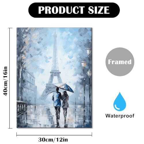 Tower Ronmance Living Room Wall Art Blue Couple Bathroom Pictures Wall