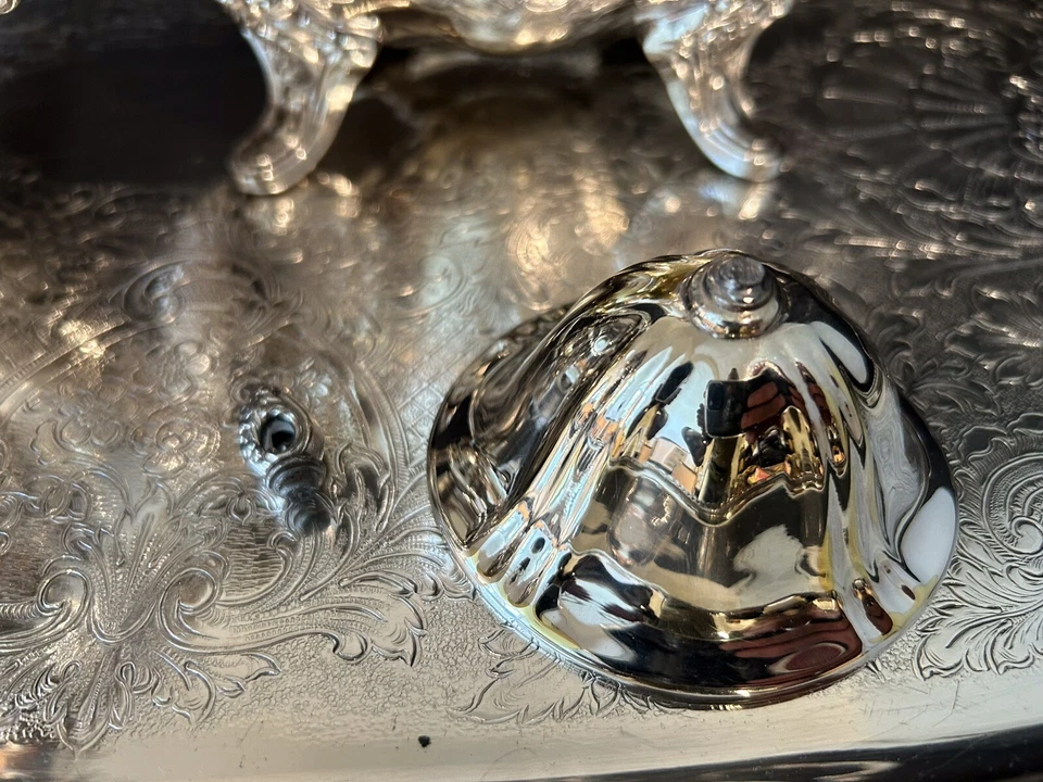 JUEGO DE TÉ LANCASTER ROSE 4 PIEZAS PLATA y BANDEJA AMBOS HECHOS POR POOLE Foto 4 de 4