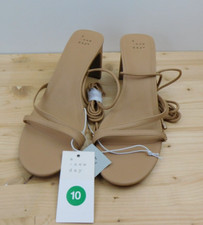 Women's Marcia Lace up Heels with Memory Foam Insole - A New Day Beige Size 10