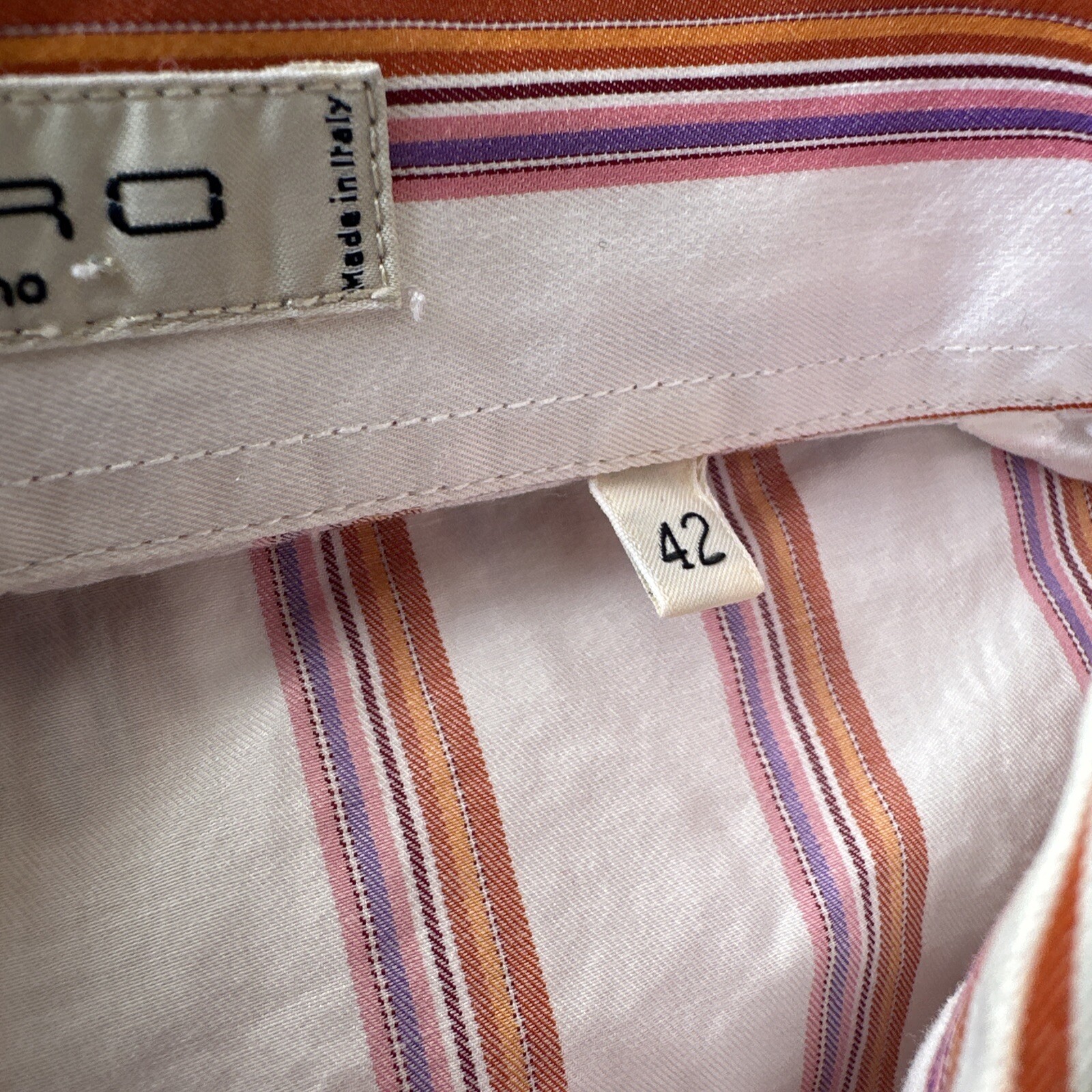 ETRO MULTI COLOR STRIPED BUTTON FRONT CASUAL SHIR… - image 14