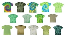  Pick a Green Tie Dye T-Shirts Kids & Adults S - 5XL 100% Cotton