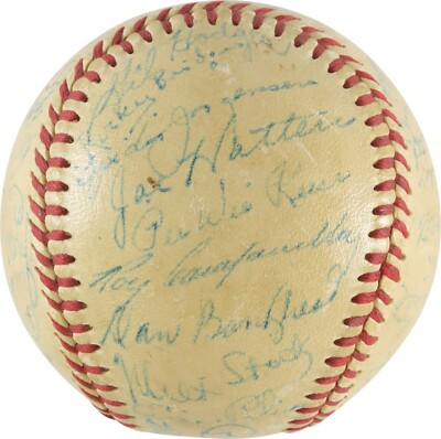 1950s Dodgers リッチライン ベースボールJK USA製 Jackie Robinson 1950 Brooklyn Dodgers Team Signed Baseball PSA DNA