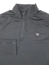 Mens Large Rhone Courtside 1/4 Zip pullover black WHOOP