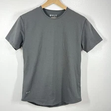 BYLT Drop Cut LUX T-Shirt Gray Dot Pattern Short Sleeve Cotton Blend  Medium