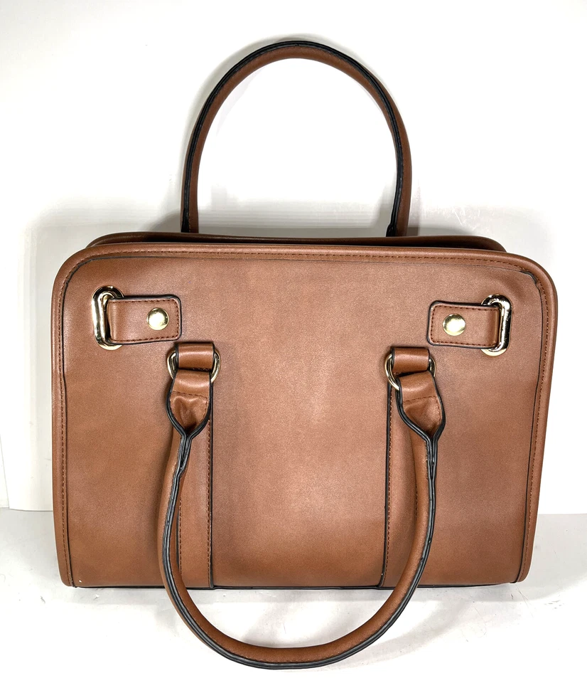 Bolso de hombro Dasein grande marrón imitación cuero estructurado Foto 4 de 4