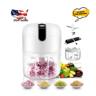 Portable And USB Rechargeable, 2 Pieces 3Layer Blades Mini Chopper,For Onion etc
