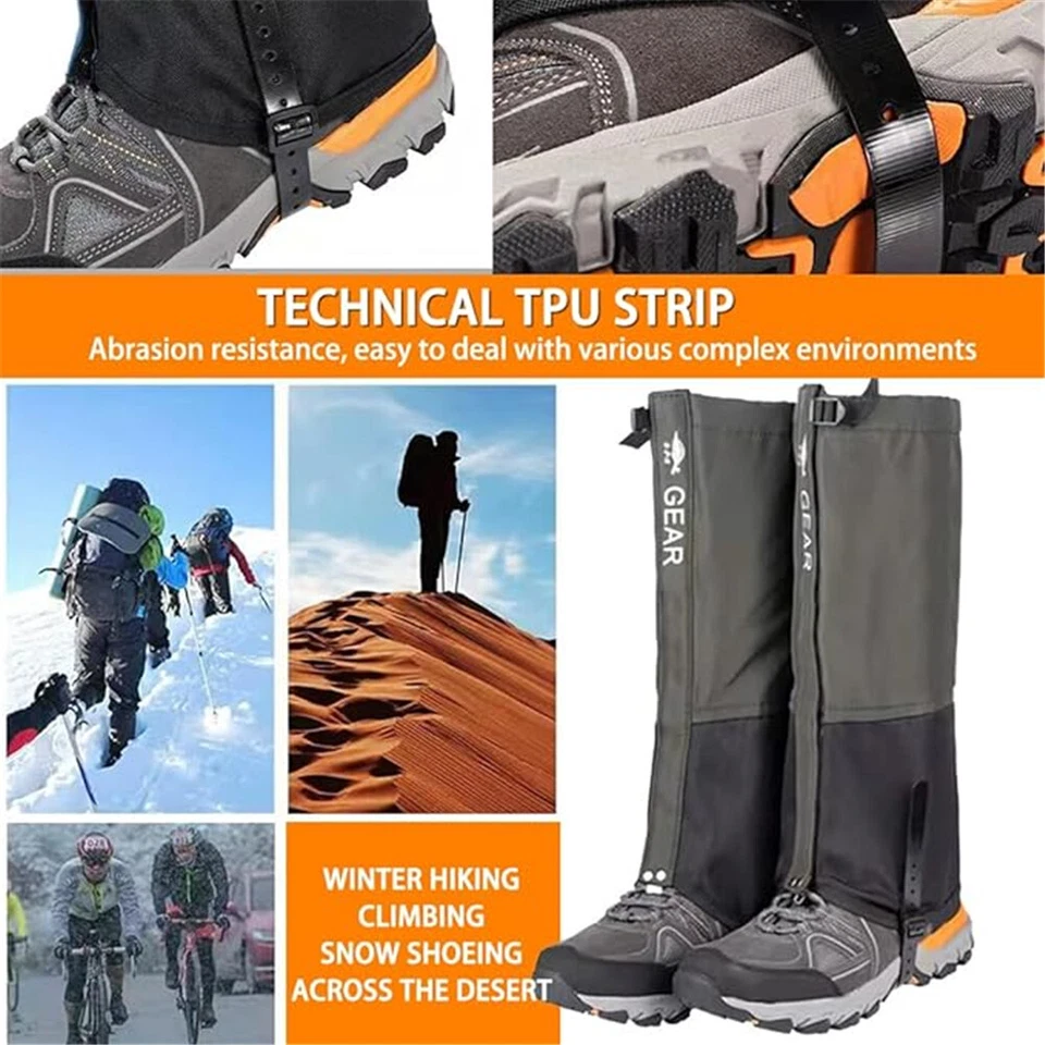 Wasserdicht Gamaschen Wandern Outdoor Nässeschutz Schnee Jagd Klettern Gaiters - Bild 3 von 4