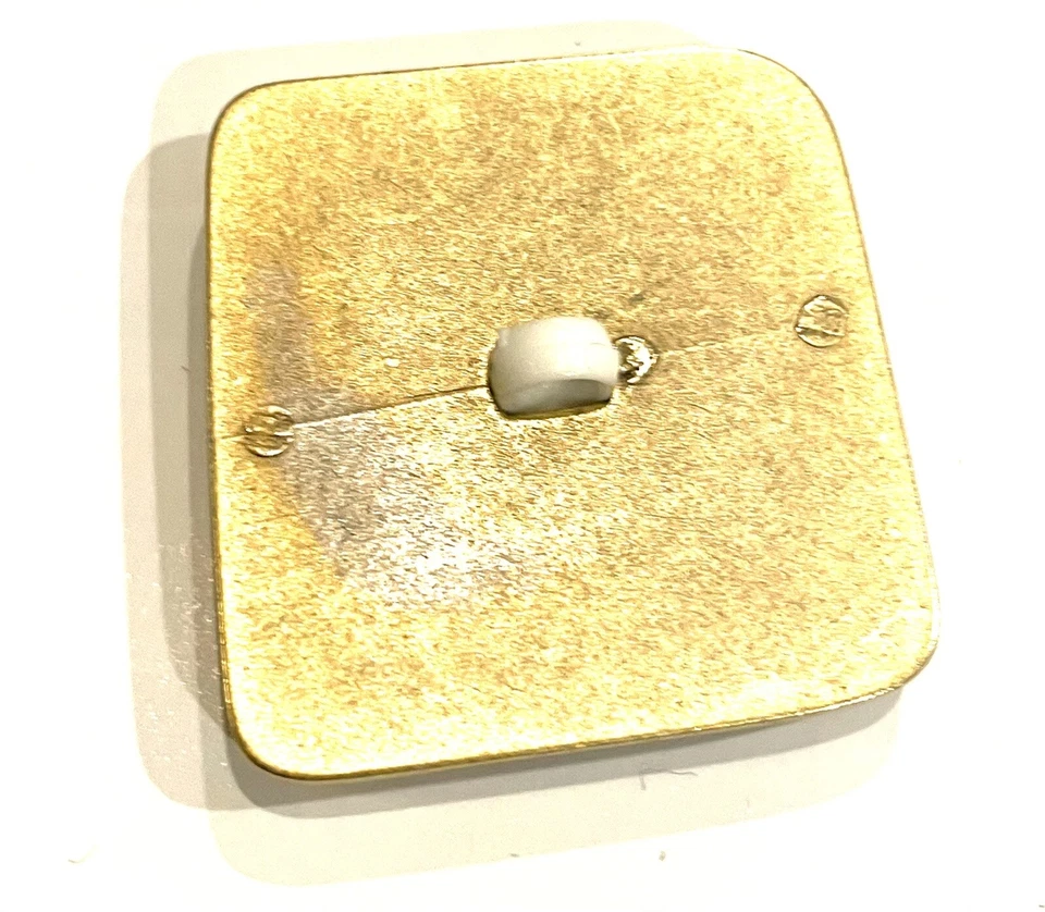 35mm Gold White Square Raised Lined Filigree Shank Buttons Vintage Boho Retro 4 - Image 3 of 4