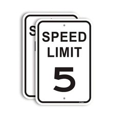 2-Pack Speed Limit 5 MPH Sign 12 Reflective 40Mil 12x18 inches, SL5-2pcs