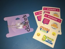 Claire's Sisters BFF Jewelry Lot 3 Bracelets Justice Stickers Easter