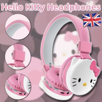 Hello Kitty Mädchen Kabellose Kopfhörer: Rosa Musik Ohrhörer Bluetooth Headset