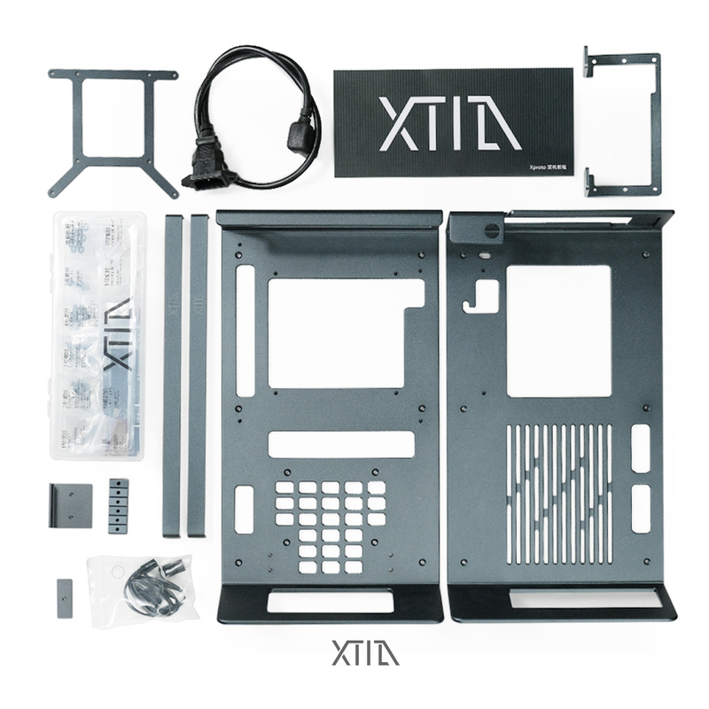 小物 Tia XTIA Xproto A4 Mini-ITX Open Case Mini Tower Case Dark Grey