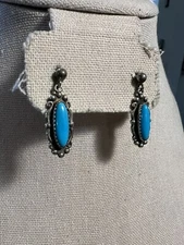 Wheeler Manufacturing Co Turquoise Vintage Earrings - dangle with post backing