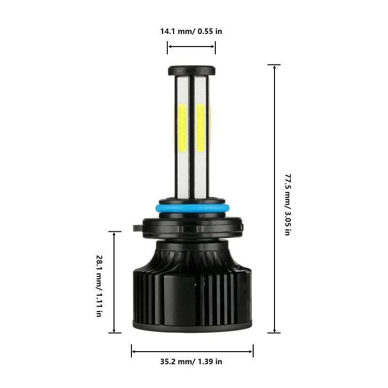 Faro LED de haz alto bajo 6 lados 9006 9005 para Honda Accord 1990-2012 Civic 04-15 Foto 3 de 4