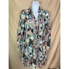 Unbranded Tiered Mini Dress Womens M Multicolor Excellent Abstract Floral Boho