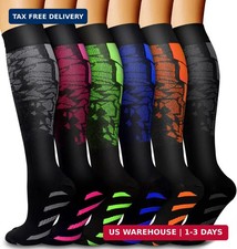 6 Pack Copper Compression Socks for Women and Men Circulation-Best Support for M