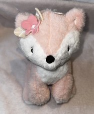 Lambs Ivy Pink Fox Plush Baby Toy Very Soft 10 Inch Flower On Head