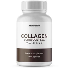 Collagen Ultra Complex Types I, II, III, V & X - 90 Capsules - Pharmagetics