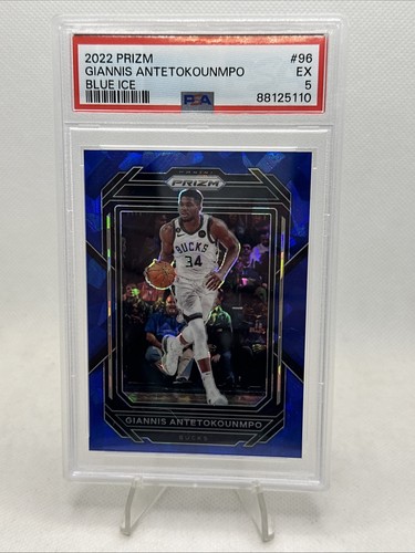 2022 Panini Prizm #96 Gianni Antetokounmpo/125 (Blue Ice) (PSA 5)