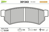 Valeo Bremsbelagsatz Scheibenbremse Essential 301343 FüR Chevrolet Daewoo J200
