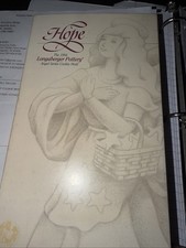 Longaberger Pottery Cookie Mold Angel Series HOPE 1994 w/ Recipe / Made in USA